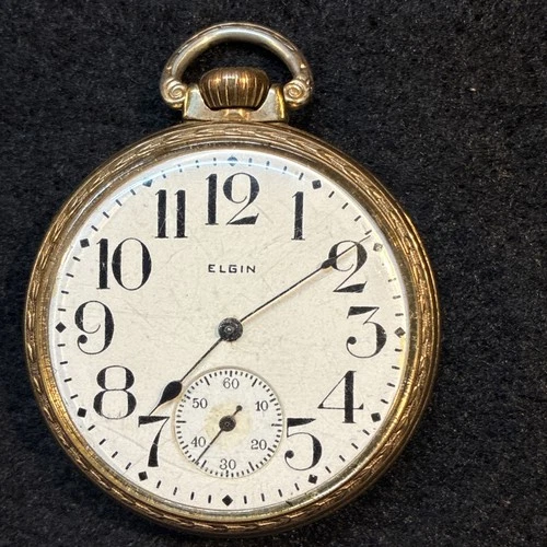 Vintage 1889 Elgin Pocket Watch 18s 7j Grade 96 Model 4  Working 10k Filled