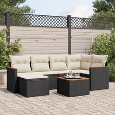 Garden Sofa Set Black Poly Rattan Large Modular Garden Sofa Set