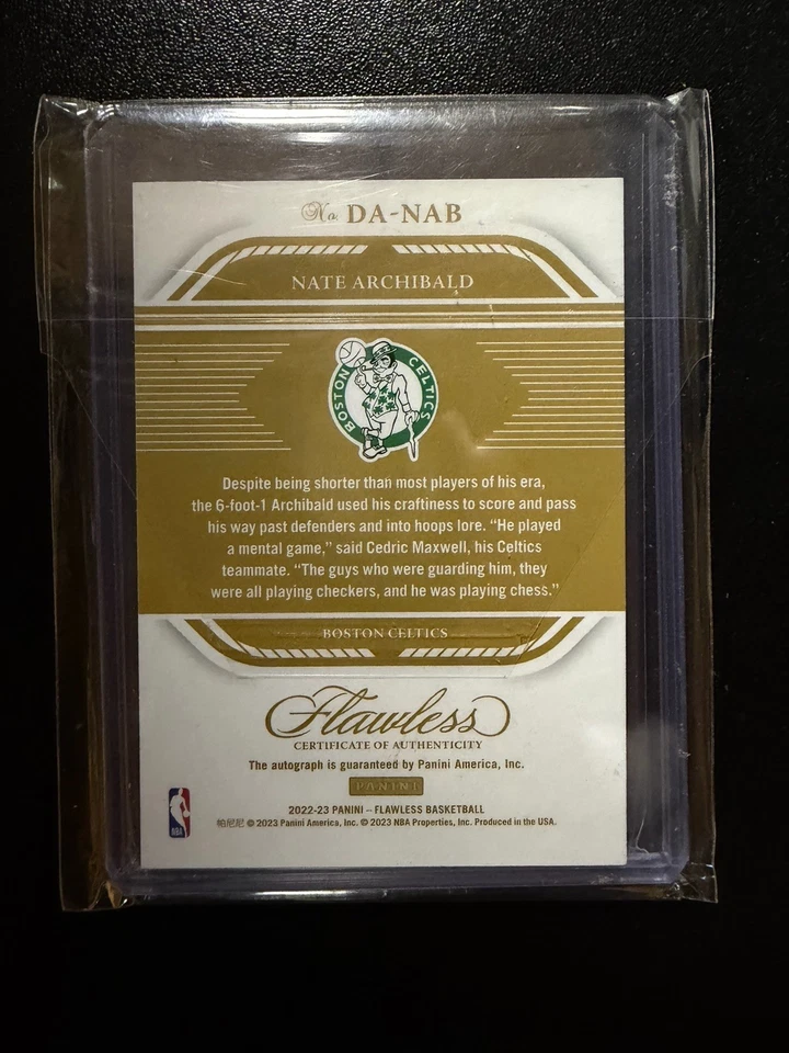 Panini 2022-23 impecable distinguido Nate Archibald patio automático/8 zafiros Foto 2 de 2