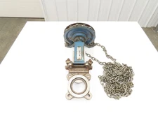 DeZurik 825 3" Stainless Knife Gate Valve with Pull Chain Wheel Actuator