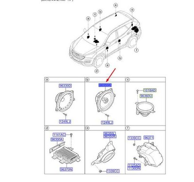 Hyundai Santa FÉ MK3 DM Lautsprecher für die hintere Tür 963402W100 Originalteil