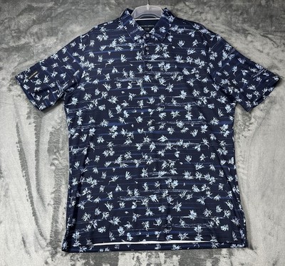 Galvin Green Herren Golf Shirt Polo XL Blau Allover Print Premium Top Zustand