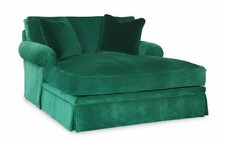 Design Chaiselongue Liege Möbel Wohnzimmer Sofa Stoff Grün Sofa Sofort