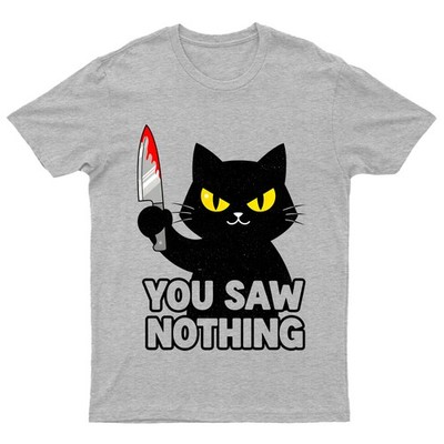 Schwarze Katze Katze Katze Humor T-Shirt Unisex Geschenk Retro lustig Natur Haustierliebhaber Damen
