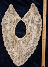 Vintage Off White Cutwork Lace Collar Detachable Statement Dress Neckline