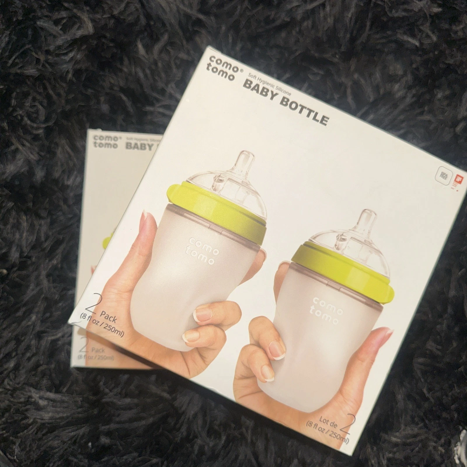 Comotomo Baby Bottle Set, Green - 8oz (2 Pack) 4 Bottles