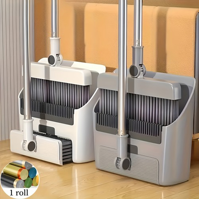 #ad 3pcs Broom Dustpan Brush Cleaning Set w Comb Tooth for Home Patio Outdoor $21.99