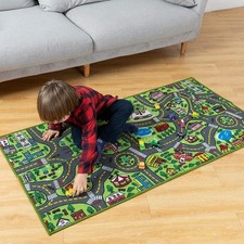 Carpet Playmat with 12 Pull-Back Cars for Kids 3 /Jumbo City Play Rug-NWT-58.5  