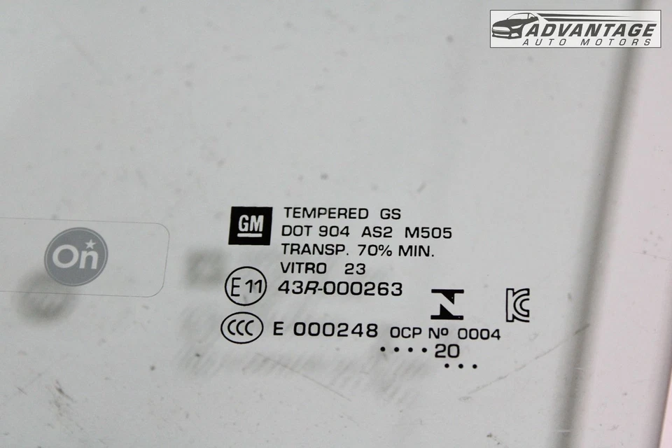 2018-2024 CHEVROLET TRAVERSE ПЕРЕДНЯЯ ЛЕВАЯ ВОДИТЕЛЬСКАЯ ДВЕРЬ СТЕКЛО OEM - Изображение 3 из 4