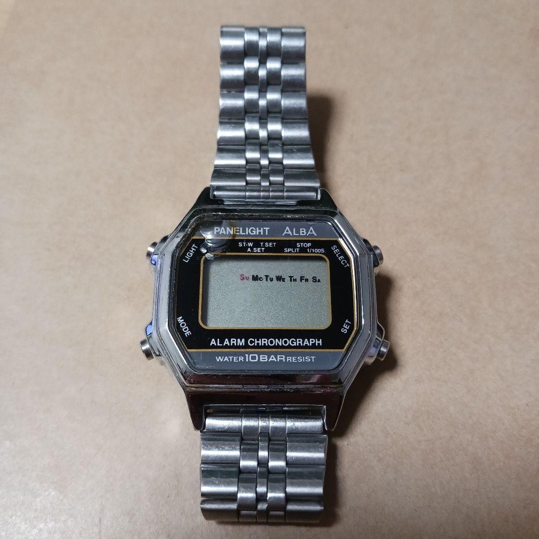 Parts/Repair Chronograph Alarm ALBA Used Retro Watch Sold-as-is Seiko - vintagewatches.pk