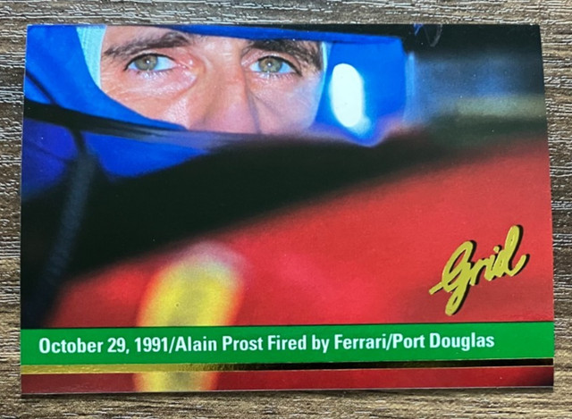 Alain Prost Fired by Ferrari #197 - 1992 Grid Formula 1 F1 Vintage Trading Card