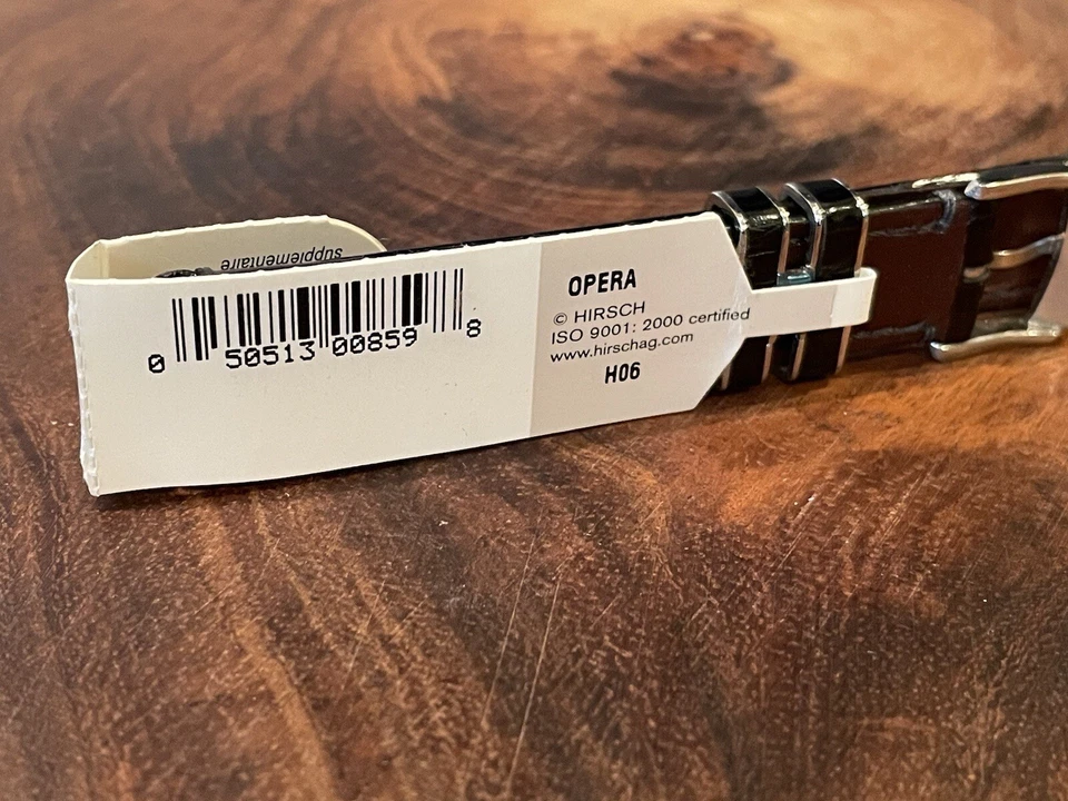 Correa de reloj de cuero de cocodrilo genuino HIRSCH Venice 18 mm hebilla de acero inoxidable Foto 4 de 4