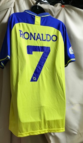 Duneus Sportswear Al Nassr 7 Ronaldo Football Jersey Yellow/Purple Sz XL NEW - Picture 4 of 11