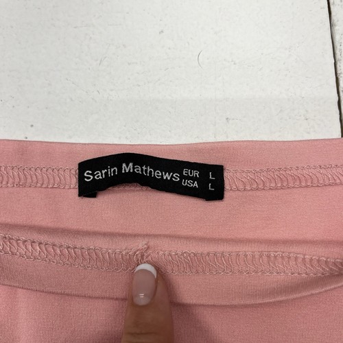 Sarin Mathews Pink Off Shoulder Short Sleeve High-Low Cocktail Dress Womens L - Picture 3 of 9