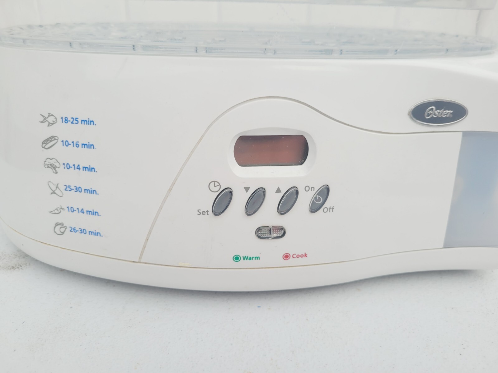 OSTER DIGITAL FOOD STEAMER 5715 DOUBLE TIERED WITH TIMER AND ALL 3