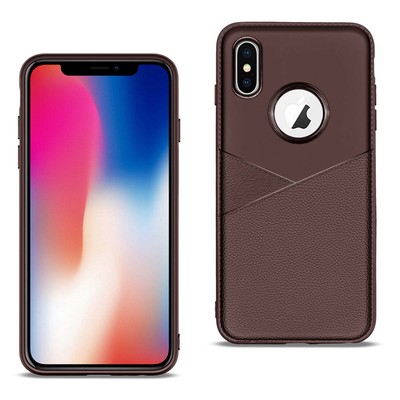Reiko Apple iPhone X/XS TPU Leather Feel Case Leather Fit Flexible Slim Premium 