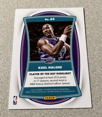 2022-23 Panini Player Of The Day Orange #64 Karl Malone Jazz /199 