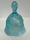 Vintage Fenton (Oval Mark)Opalescent Lily of the Valley 5.5" Blue Glass Bell F42