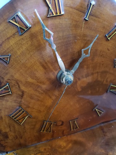 Wood Clock Handmade table/shelf Rustic Burl Live Edge 2 Tone Wood, B2 - Picture 11 of 12