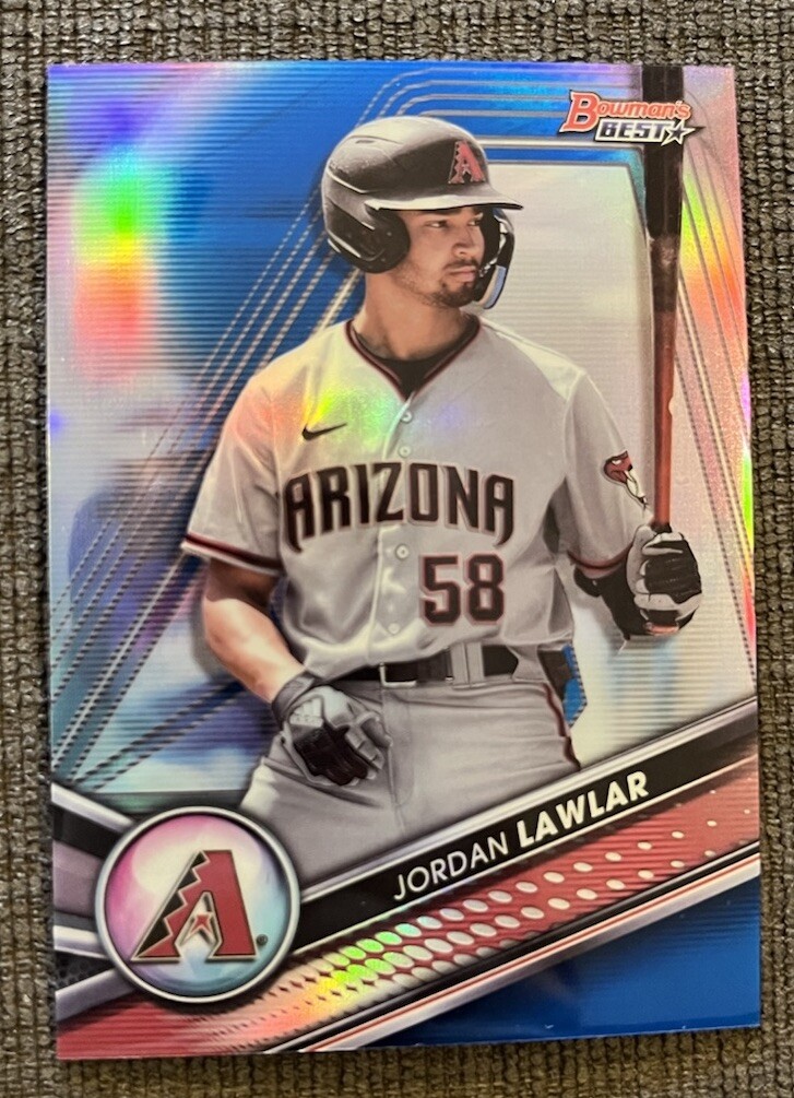 2022 Bowman's Best - Top Prospects Blue Refractor #TP-4 Jordan Lawlar /150 (RC)