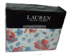 RALPH LAUREN Kylah Floral KING DUVET SET 3P Red Blue Poppies New 385