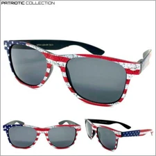 Classic Retro Style PATRIOTIC SUN GLASSES SHADES US USA American Flag Show Pride