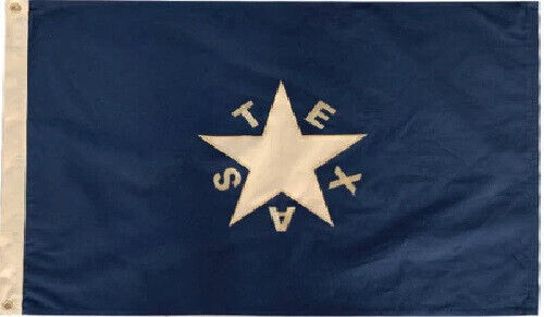 12X18 VINTAGE TEA Embroidered 100% Cotton Texas Lorenzo De Zavala BOAT Flag - Picture 1 of 3