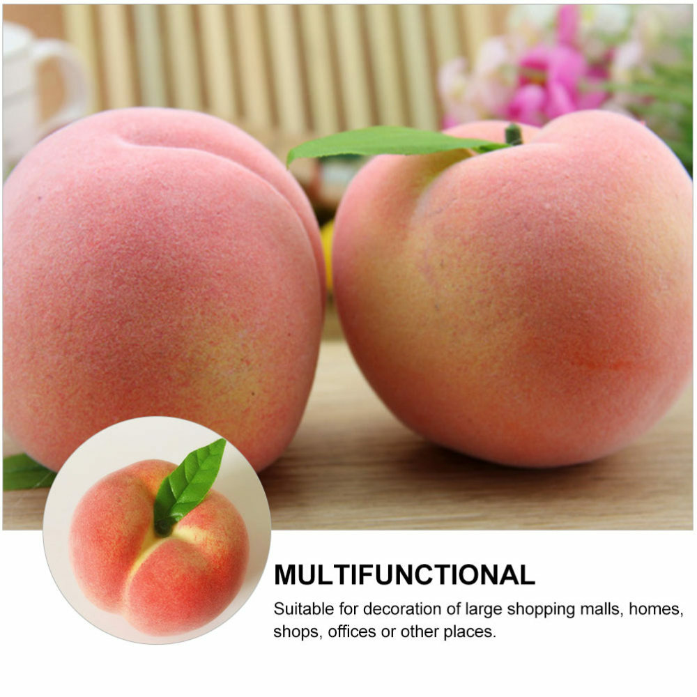 5Pcs fake pink peach lifelike peach fake peaches Fruit Ornament