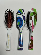 Vintage Dubl Duck 462 Hairbrush 7 Row Brush Lot of 3 NOS Multicolor Geometric #1
