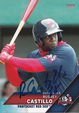RUSNEY CASTILLO SIGNED AUTO'D 2017 CHOICE PAWTUCKET CARD #6 BOSTON RED SOX PAW