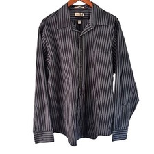 Van Heusen Fitted Dress Shirt Striped Wrinkle Free Long Sleeve 17 1/2