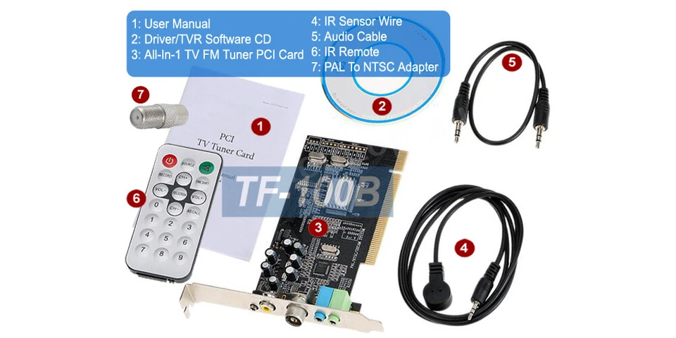 Universal TV FM Tuner + DVR Video Capture PCI Card NTSC PALB/G D/K PAL-I - Image 2 of 4