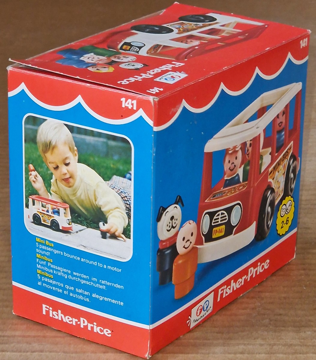 Vintage Fisher-Price Little People #141 MINI BUS Play Family