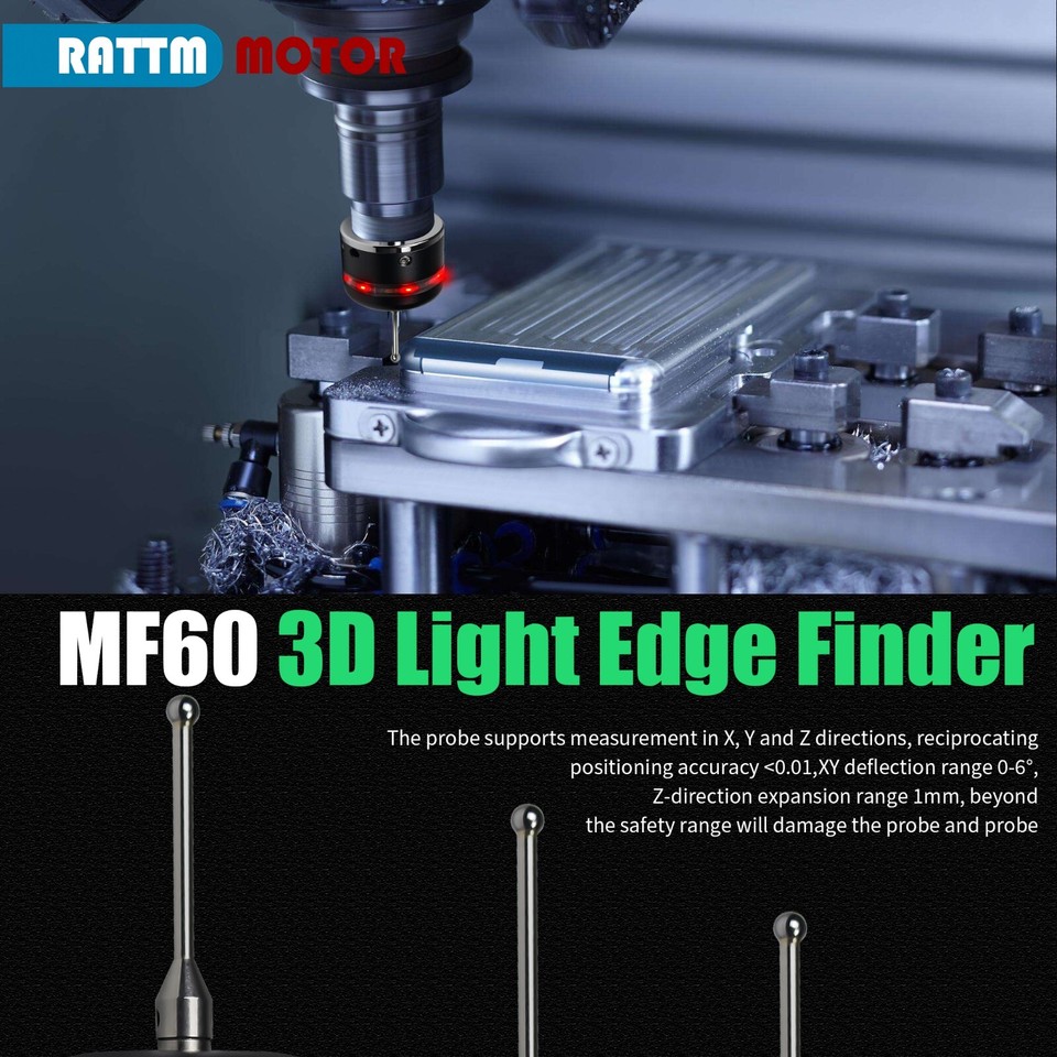 【US】MF60 Waterproof CNC High Precision 3D Touch Probe Edge Finder ...