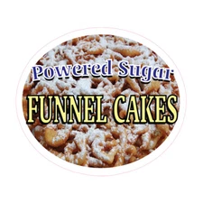 Food Truck Decals Powerred Sugar Funnel Cake Concession Concession Sign Brown