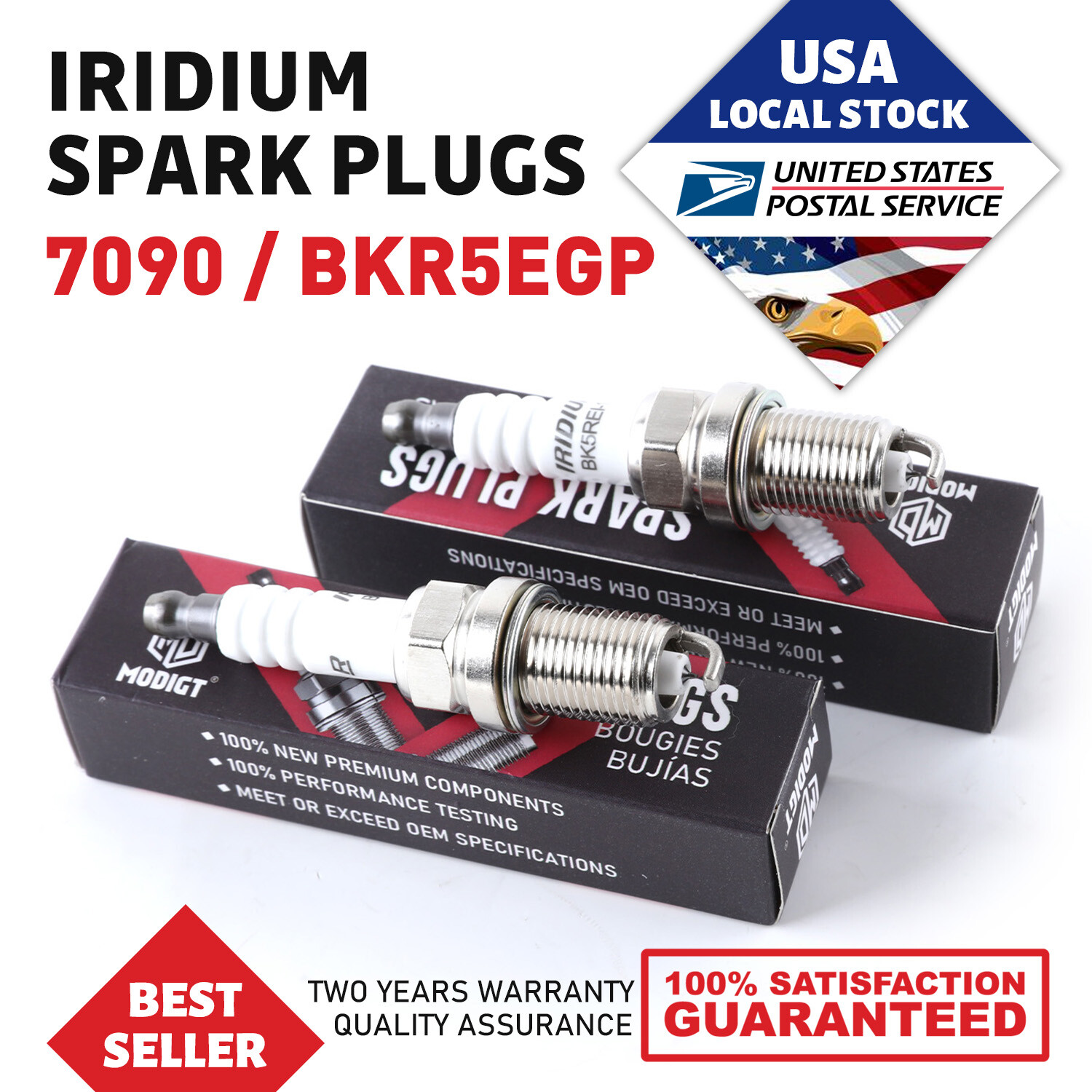 6 x Fit For NGK 7090 BKR5EGP Iridium Spark Plug New USA OEM Quality Genuine NEW