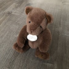 Vintage 1989 Gund Brown Teddy Bear 6" Sitting With Silver Plastic Tag Toy Plush