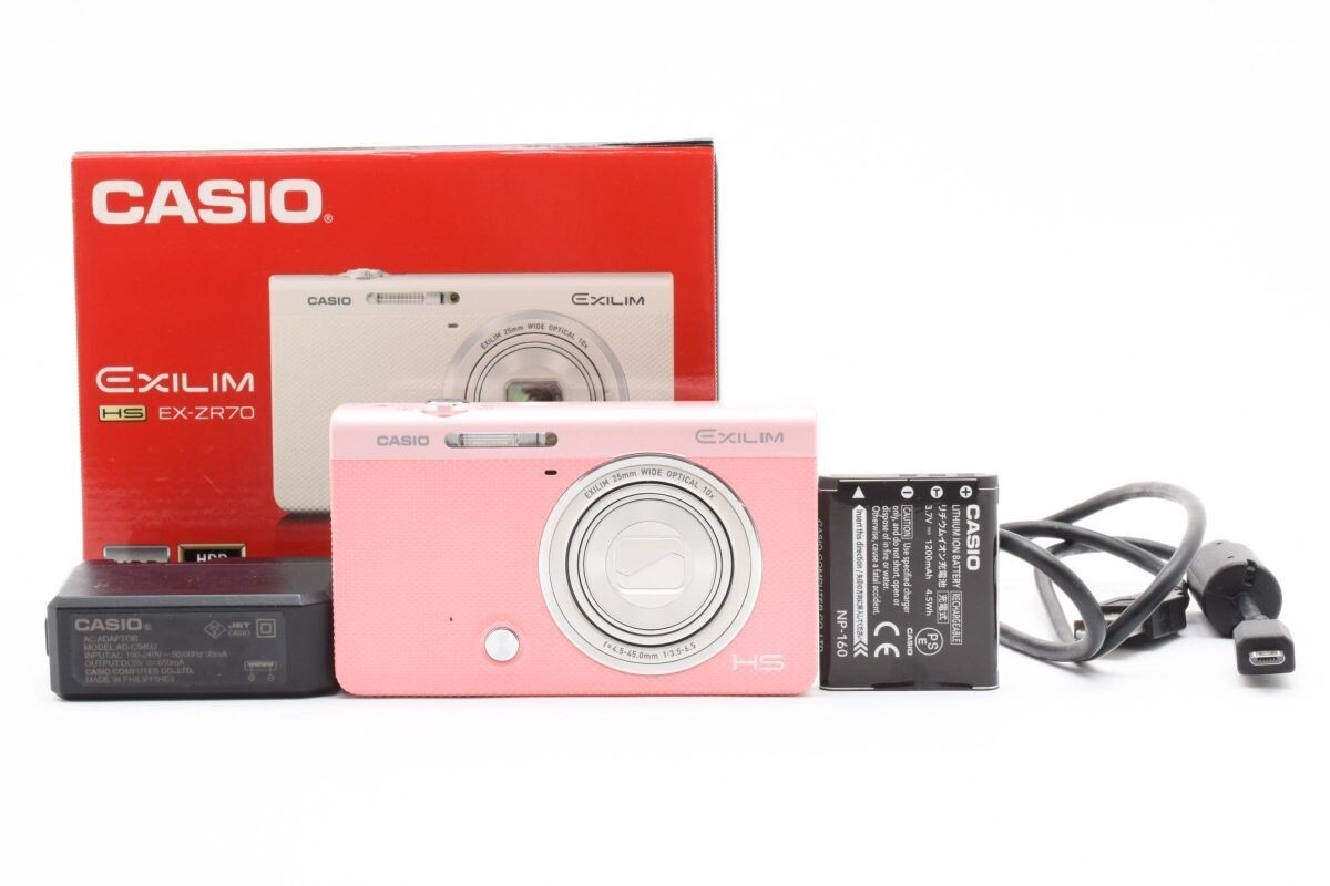 CASIO HIGH SPEED EXILIM EX-ZR70 Pink Digital Camera Selfie