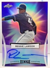 Reggie Lawson 2017 Leaf Metal Draft PURPLE Prismatic Refractor Auto #'d 19/20