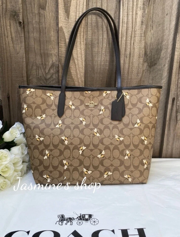 COACH+WOMENS+City+Tote+Leopard+Print+In+Signature+Canvas for sale online