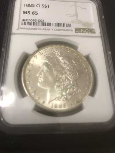 1885 O MORGAN SILVER $1 - NGC MS 65 - BEAUTIfUL GEM - Picture 2 of 18