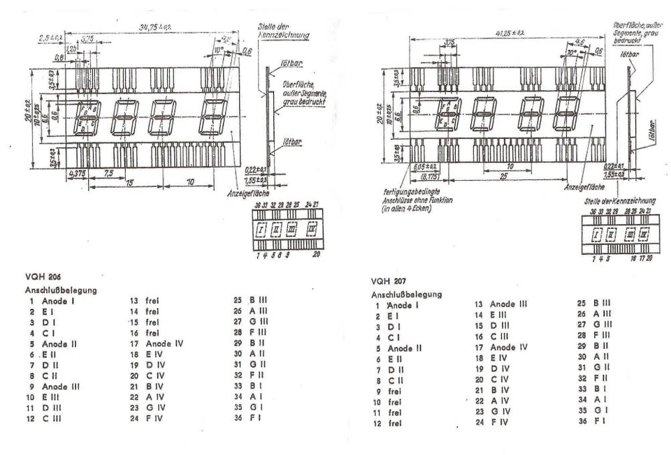 VQH207 RFT 7-segment LED Display Common Anode -- Rare (1 pcs) - Image 3 of 4
