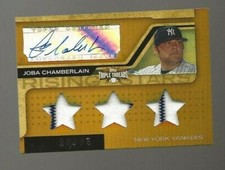 Joba Chamberlain 2008 Topps Triple Threads Auto Patch Relic #d 27/75 Yankees