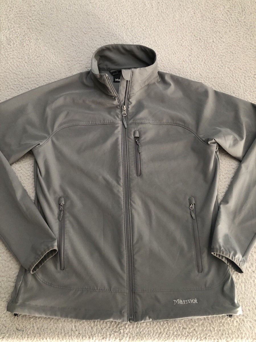 Marmot Jacket Womens Medium Gray Zip Coat Lightweight M3 Tempo Softshell  Outdoor