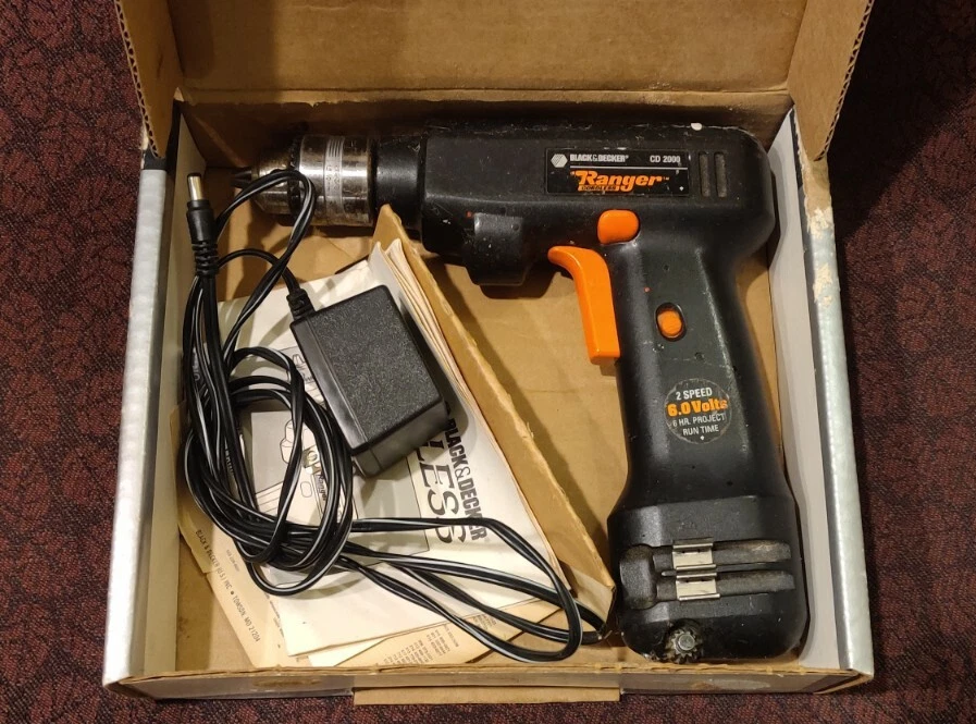 Black Decker RANGER Cordless 6.0 Volt Drill Driver 9049 75 Years Vintage