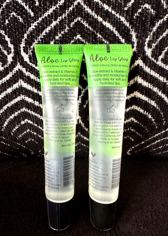 🌺2pk TRATOS DE BELLEZA ALOE + VITAMINA E REPARACIÓN HIDRATANTE ACEITE LABIAL BÁLSAMO LABIAL BRILLO LABIAL Foto 2 de 4