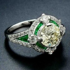 Vintage Art Deco 2 Ct C Art Dec style Engagement Weding 925 Sterling Silver