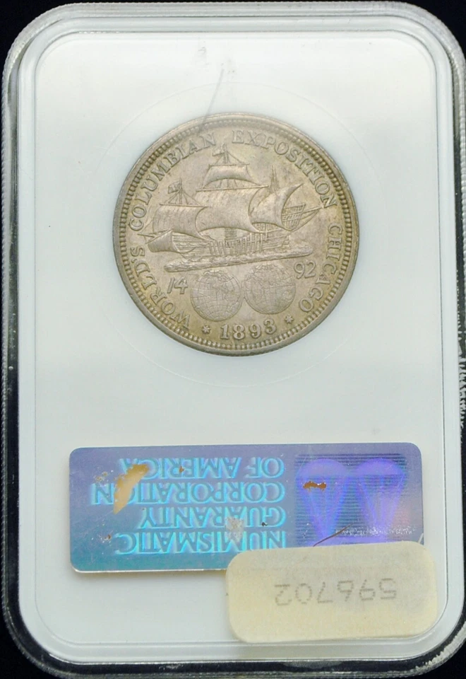 1893 COLUMBIAN EXPOSITION COMMEMORATIVE HALF DOLLAR NGC MS 62 #H246 - Image 2 of 2