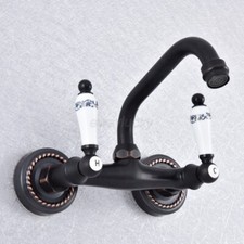 Oil Rubbed Bronze Swivel Spout Basin Sink Bathroom Mixer Tap Lavatory Faucet