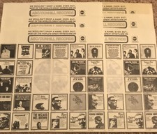 ABC/DUNHILL RECORDS LP INNER SLEEVES 6 circa I971